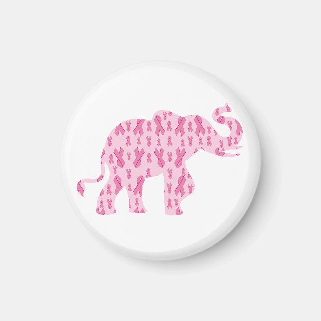 Pink Ribbin Elephant Magnet (Vorne)
