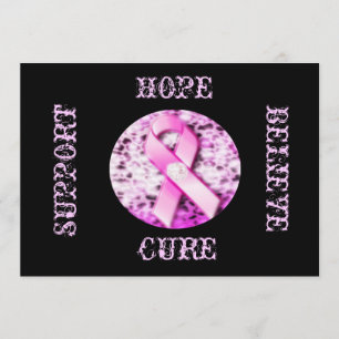 Pink Ribbon Awareness-Förderkarte Einladung