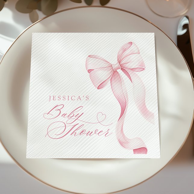 Pink Ribbon Babydusche Papier Napkins Serviette (Von Creator hochgeladen)