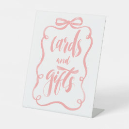 Pink Ribbon Bow Cards and Gifts Bridal Shower Sockelschild