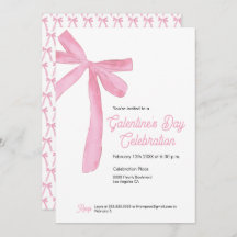 Pink Ribbon Bow Girly Moderne Galentine