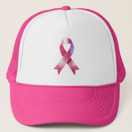 Pink Ribbon Breast Cancer Cap. Truckerkappe