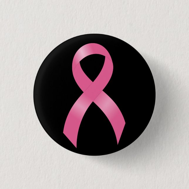Pink Ribbon Brustkrebs Bewusstsein Button (Vorderseite)