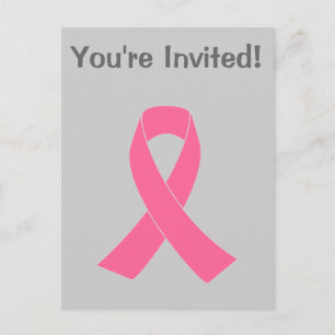 Pink Ribbon - Brustkrebs-Bewusstsein Einladungspostkarte