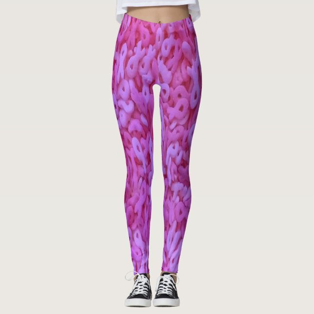 Pink Ribbon Brustkrebs Bewusstsein Leggings (Vorderseite)