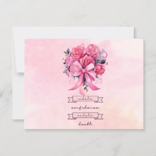 Pink Ribbon Brustkrebs Bewusstsein mit Blume Postkarte