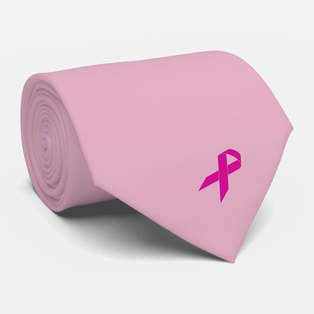 Pink Ribbon Brustkrebs Bewusstsein Neck Tie Krawatte (Gerollt)