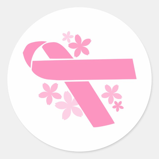 Pink Ribbon - Brustkrebs-Bewusstsein Runder Aufkleber (Vorderseite)