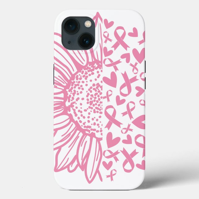Pink Ribbon Brustkrebs Bewusstsein Sonnenblume Case-Mate iPhone Hülle (Rückseite)