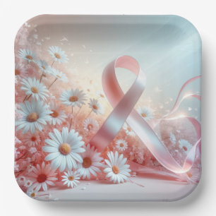 Pink Ribbon Brustkrebs Bewusstsein und Ernährung Pappteller