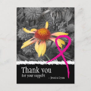 Pink Ribbon Brustkrebs Danke Postcard Postkarte