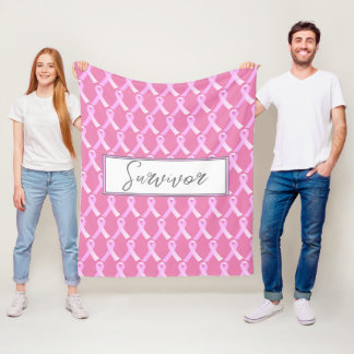Pink Ribbon Brustkrebs Überleben Fleece Blanket
