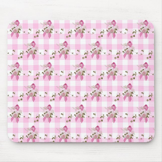 Pink Ribbon Brustkrebs Überleben Mousepad (Vorne)