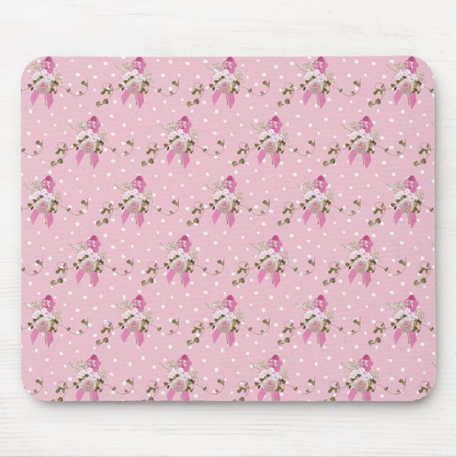 Pink Ribbon Brustkrebs Überlebende Maus Pad Mousepad (Vorne)