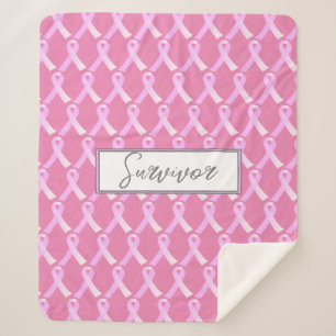 Pink Ribbon Brustkrebs Überlebende Sherpa Blanket Sherpadecke
