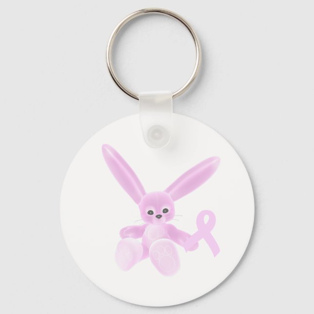 Pink Ribbon Bunny Schlüsselanhänger (Vorderseite)