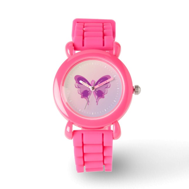 PINK RIBBON BUTTERFLY ARMBANDUHR (Vorderseite)