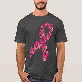 Pink Ribbon Butterfly Niedliches Brustkrebs-Bewuss T-Shirt