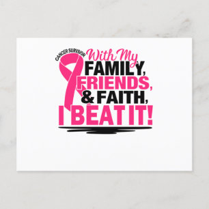 Pink Ribbon Cancer Survivor Freunde Familie und Fa Einladungspostkarte