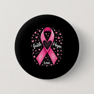 Pink Ribbon Christlich Faith Hope Liebe Breast Can Button