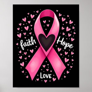 Pink Ribbon Christlich Faith Hope Liebe Breast Can Poster