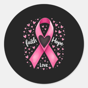 Pink Ribbon Christlich Faith Hope Liebe Breast Can Runder Aufkleber