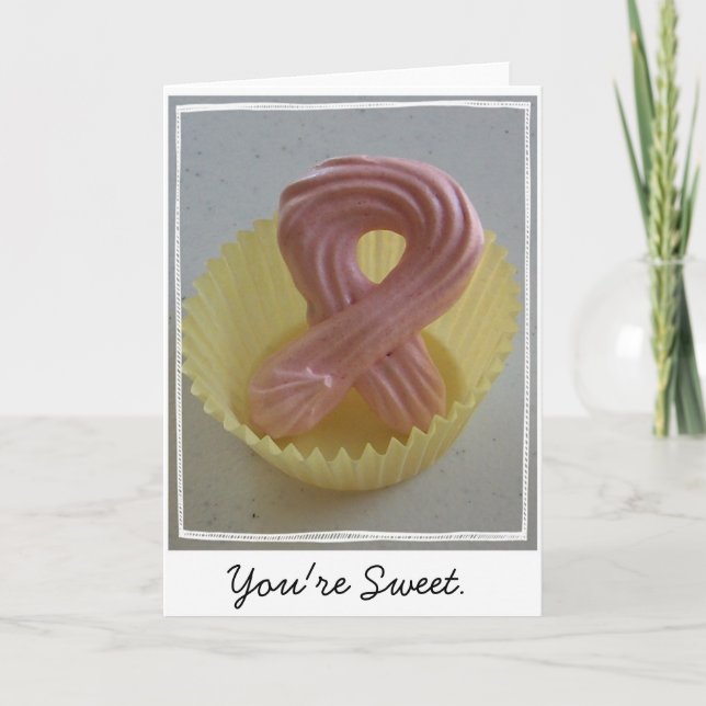 Pink Ribbon Cookie Karte (Vorderseite)