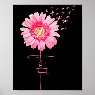 Pink Ribbon Daisy Faith - Brustkrebs-Bewusstsein Poster