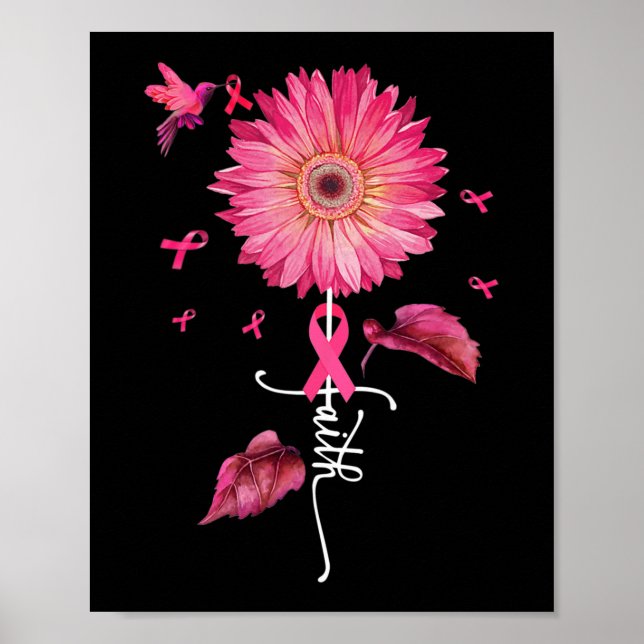 Pink Ribbon Daisy Faith - Brustkrebs-Bewusstsein Poster (Vorne)