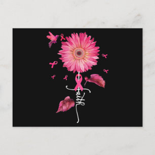 Pink Ribbon Daisy Faith - Brustkrebs-Bewusstsein Postkarte