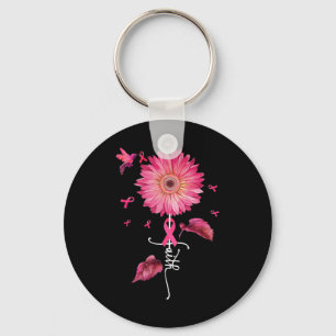 Pink Ribbon Daisy Faith - Brustkrebs-Bewusstsein Schlüsselanhänger
