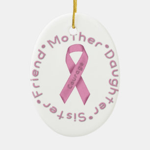 Pink Ribbon der Mut Keramikornament