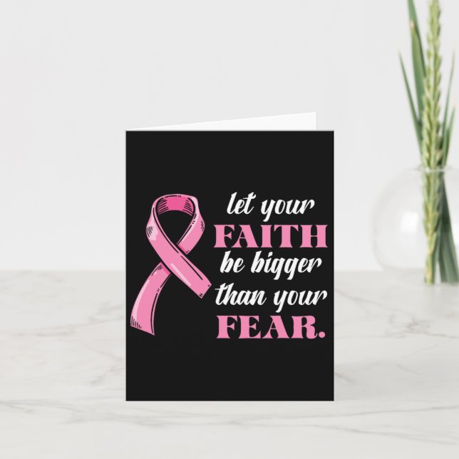 Pink Ribbon Faith Breast Cancer Awareness Angst Kr Karte (Vorderseite)