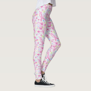 Pink Ribbon Faith Hope Courage Liebe Brustkrebs Leggings