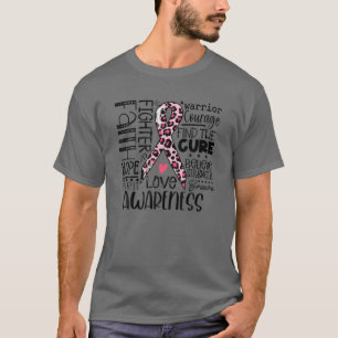 Pink Ribbon Faith Hope Liebe Typografie Brust Cana T-Shirt