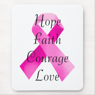 Pink Ribbon Faith Mouse Pad Mousepad