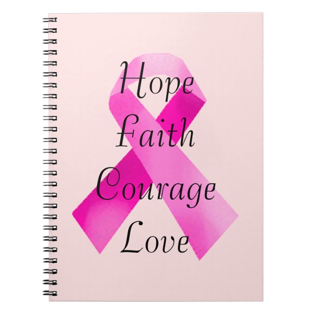 Pink Ribbon Faith Spiral Notebook Notizblock (Vorderseite)