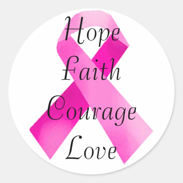 Pink Ribbon Faith Stickers (Vorderseite)