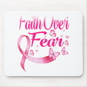 Pink Ribbon Faith T-Shirt Brustkrebs Überleben Mousepad