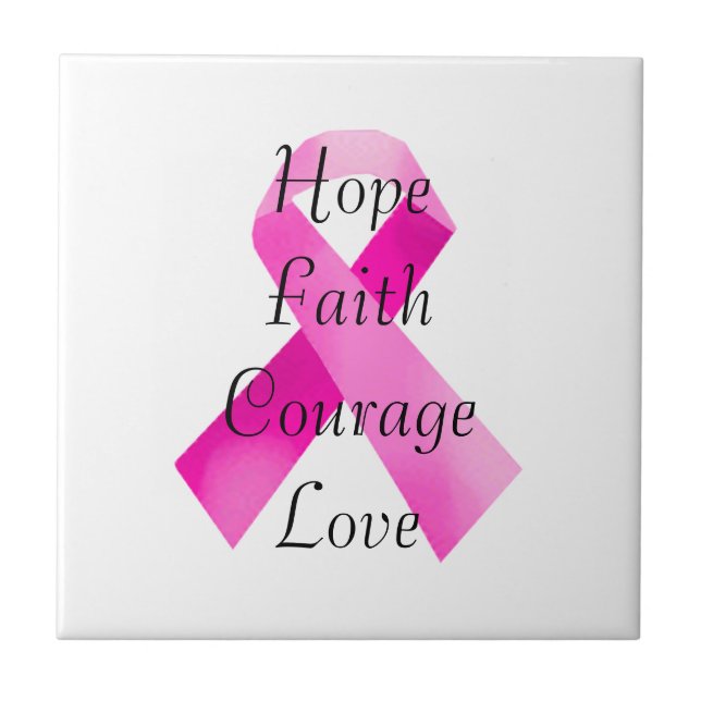 Pink Ribbon Faith Tile Fliese (Vorderseite)