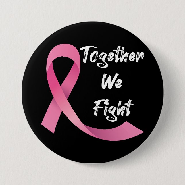 Pink Ribbon Frauen Krebs Bewusstsein Brustkrebs Button (Vorderseite)