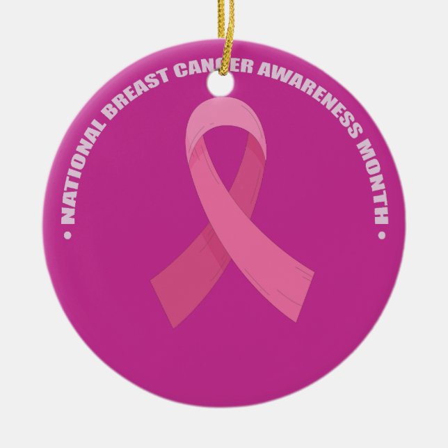 Pink Ribbon Frauen Krebs Bewusstsein Brustkrebs Keramik Ornament (Vorne)