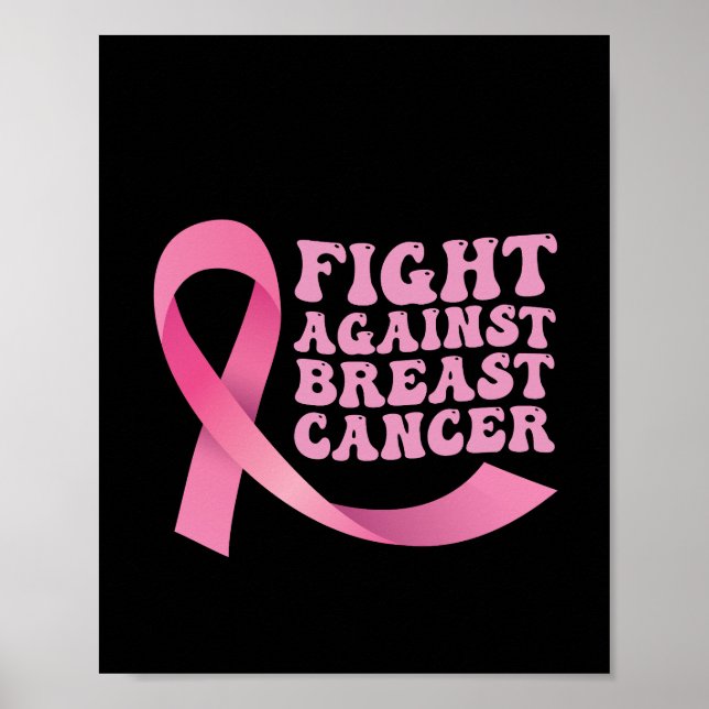 Pink Ribbon Frauen Krebs Bewusstsein Brustkrebs Poster (Vorne)