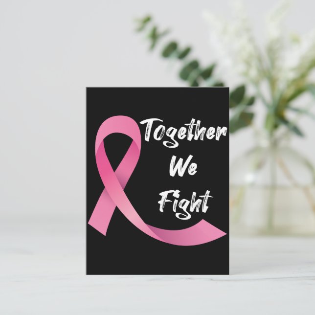 Pink Ribbon Frauen Krebs Bewusstsein Brustkrebs Postkarte (Stehend Vorderseite)