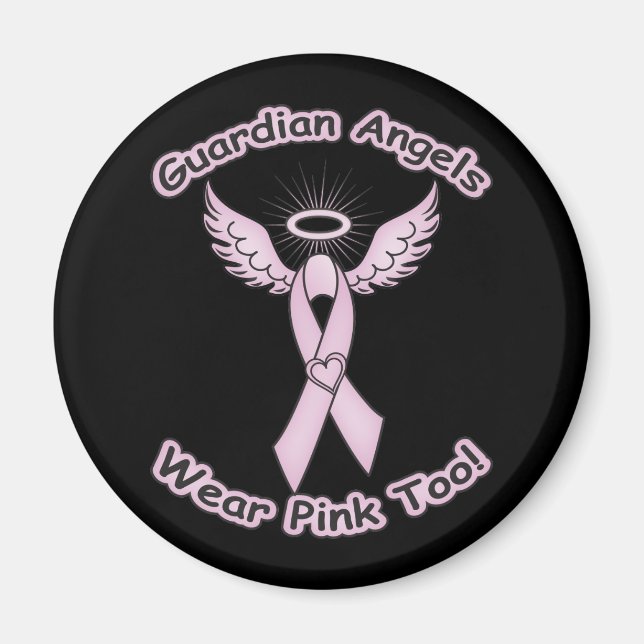 Pink Ribbon Guardian Angel Magnet (Vorne)