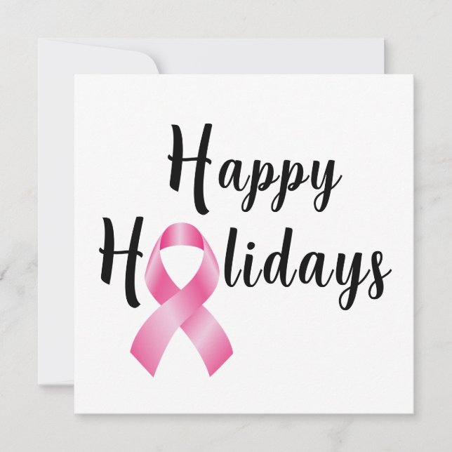 Pink Ribbon Happy Holidays 2026 Kalenderkarte Karte (Vorderseite)