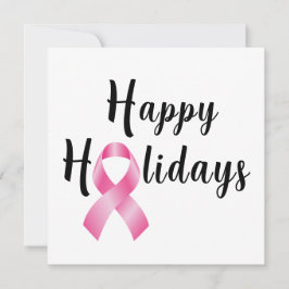 Pink Ribbon Happy Holidays 2026 Kalenderkarte Karte