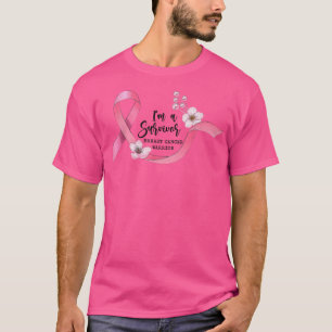 Pink Ribbon Herz Ich bin ein Überlebender Breastkr T-Shirt