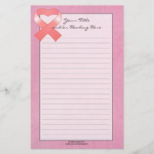Pink Ribbon Herz Stationierung Briefpapier