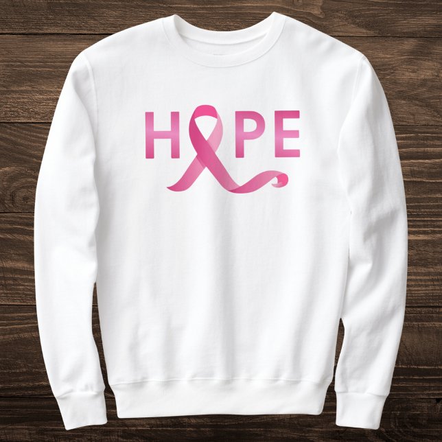 Pink Ribbon HOPE Brustkrebs Bewusstsein Sweatshirt (Von Creator hochgeladen)